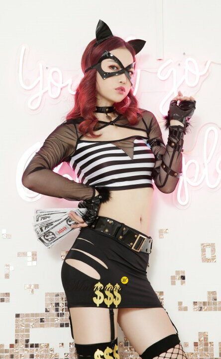 楽天市場 怪盗コスプレネコ マリームーン コスプレ 猫 怪盗キャット コスチューム キャッツアイ 衣装 女性用 仮装 4007 Hb パーティグッズ クラッカーカネコ