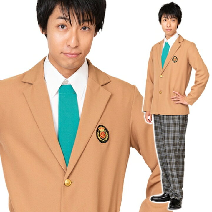 楽天市場 Menコス ブレザー制服 ベージュ ブレザー 制服 ヤンキー コスチューム 学生服 コスプレ 衣装 仮装 A 10 8694 パーティグッズ クラッカーカネコ