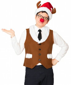トナカイベストセット [サンタ コスプレ トナカイ 衣装 男性用 コスチューム クリスマス 衣装 イベント サンタ 仮装 メンズ トナカイ]【_888703】