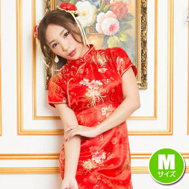 【1点までメール便も可能】ミニチャイナ 花 / 赤 （Mサイズ）　　[チャイナ服 ミニ コスプレ チャイナドレス コスチューム 中華服 セクシー ワンピース レディース 女性用]【A-1755_903772(887379)】