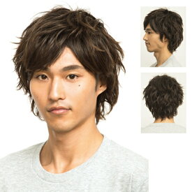 WIGGY RICHメンズ エアリーショート(ダークブラウン) [メンズウィッグ ウィッグメンズ ショート 男性用 かつら ファッションウィッグ 男装用 パーティーグッズ コスプレ コスチューム 仮装 イベント]【880011】