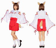 !最安値挑戦中!狐×巫女　　[狐巫女 巫女服 コスプレ きつね キツネ お巫女さん 和風 衣装 アニメ 大人女…