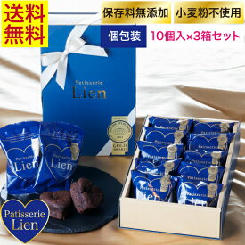 【ノワール】 ガトーショコラ 10個入ギフト×3箱セット 送料無料 敬老の日 バレンタイン ホワイトデー プレゼント ご挨拶 お祝い 内祝い 出産祝 お返し 手土産 お礼 ハート型 個包装 高級 チョコレート スイーツ 退職 引越 しっとり濃厚 誕生日 焼菓子