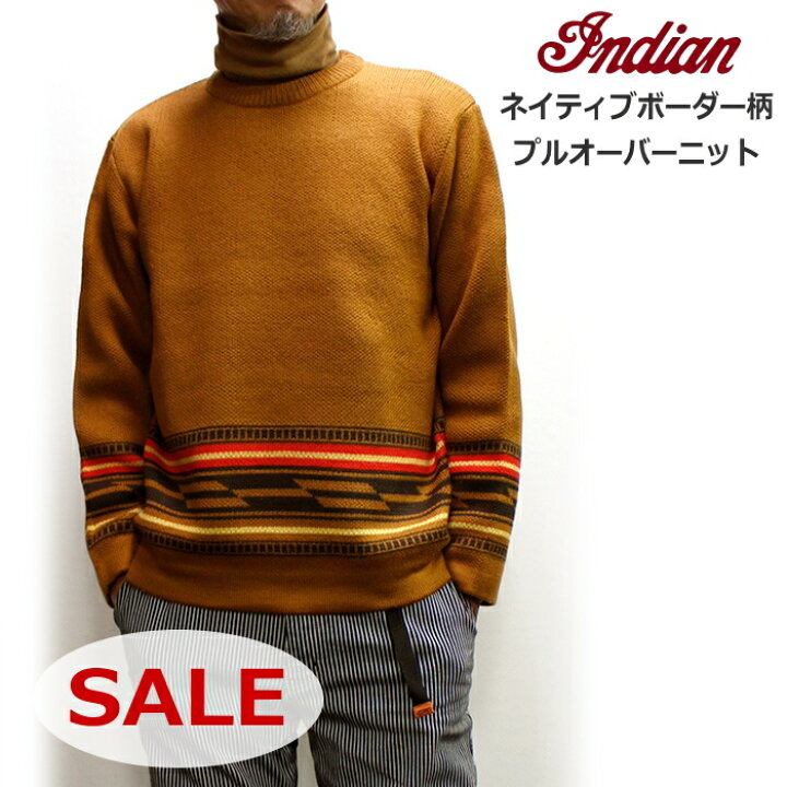 楽天市場 セール 40 オフ Indian インディアン ネイティブ柄ジャガードクルーネックニット paradise market 楽天市場 セール 40 オフ Indian インディアン ネイティブ柄ジャガードクルーネックニット paradise market