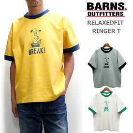 BARNS(バーンズ) リラックスフィットのリンガーTシャツ “BREAK!” 2024年モデル [BR-24210] / RELAXEDFIT RINGER Tee