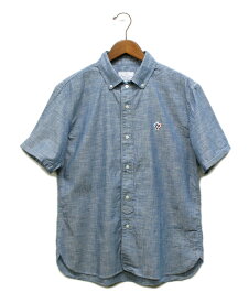Arvor Maree(アルボー マレー) シャンブレー素材の小襟ボタンダウン半袖シャツ/メンズ半袖シャツ