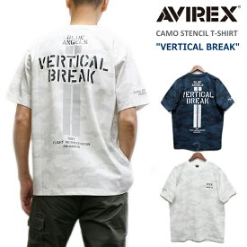 アビレックス ステンシルプリント カモ柄Tシャツ バーティカル ブレイク / AVIREX CAMO STENCIL T-SHIRT VERTICAL BREAK T-SHIRT No.783-4134026 アヴィレックス