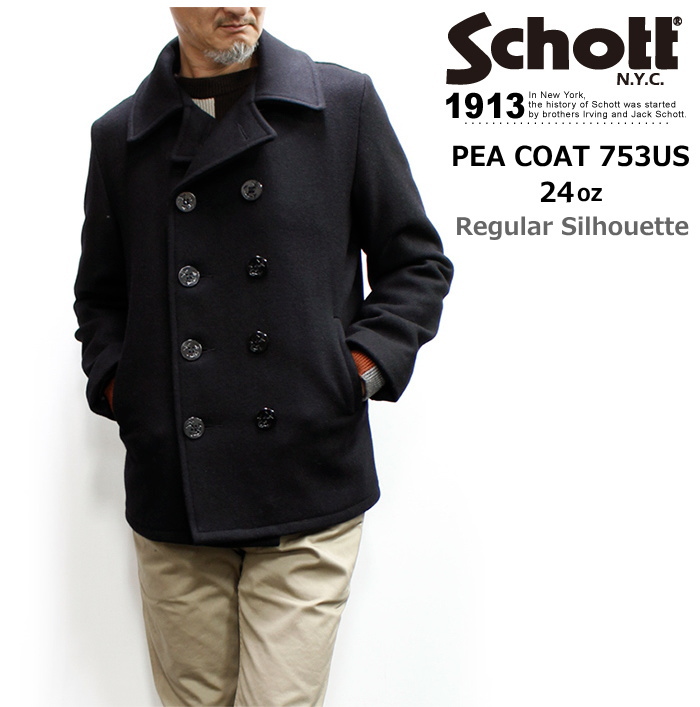 楽天市場】Schott PEACOAT 753US (ショット メルトンピーコート24