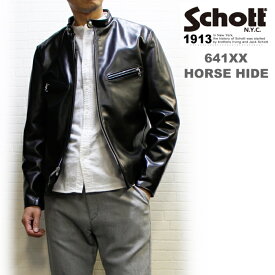 Schott ショット シングルライダース ホースハイド カフェレーサーライダース ジャケット 641XXH (SINGLERIDERS 641XXH HORSE HIDE) No.782-5950026