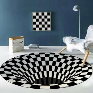 �������� �}�b�g �~�`�}�b�g ���a100cm �����}�` �`�F�b�J�[�{�[�h Optical illusion art �A�[�g �|�p ���O�}�b�g ���O�J�[�y�b�g �h�� �~�` ����~�ߕt �����p �ی^ �ۃ}�b�g �k���� �J�[�y�b�g�Ή�
