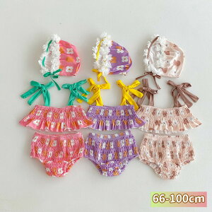 �������� New Arrival �q������ �Ԃ����̐��� �L���b�v�t�� 3�_�Z�b�g �g�b�v�X �p���c �ԕ� flower ���Ȃ� �q���� ���̎q �K�[���Y �W���j�A ���b�V���K�[�h ���� �L�b�Y �q�ǂ��p �X�N�[������