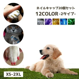 ネイルキャップ 20個入り ネイルセット ペット用 ネイル キラキラ ラメ 犬 猫 ネイルケア ソフトネイル ソフトネイルキャップ 爪 爪とぎ けが防 tokits 都喜