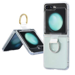 Galaxy Z Flip6 �P�[�X �N���A �J�o�[ �܂肽���݌^ ���� ���C���X�g�[�� �p �ی� �R�[�i�[�o���p�[ ��̌^�����O�t�� Samsung �T���X�� �M�����N�V�[ Z �t���b�v6 �ی�P�[�X �A���h���C�h ������