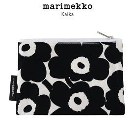 【 メール便可 】 マリメッコ ( marimekko ) ミニ ウニッコ ( Mini Unikko ) Kaika ポーチ / ブラック×ホワイト　 【 正規販売店 】