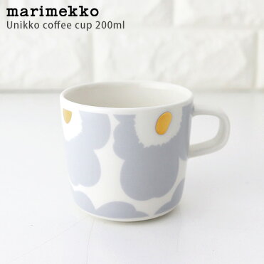 Marimekko マリメッコ Unikko ウニッコ コーヒーカップ 0ml 取っ手有 ホワイト グレー ゴールド 正規販売店 Room 欲しい に出会える
