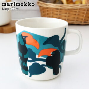 marimekko ( マリメッコ ) Pepe ( ペペ ) マグカップ 400ml / ターコイズ×ホワイト　【 正規販売店 】