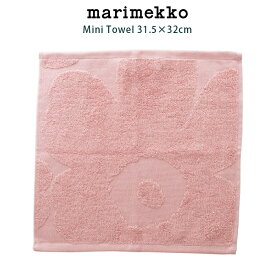 【 メール便3枚まで可 】 マリメッコ ( marimekko ) Unikko ( ウニッコ ) ミニタオル 31.5×32cm / ピンク　【 正規販売店 】