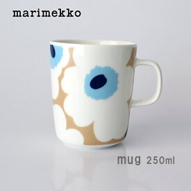 マリメッコ ( marimekko ) マグカップ UNIKKO ( ウニッコ ) マグ 250ml / ベージュ×オフホワイト×ブルー 【 正規販売店 】