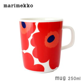 マリメッコ ( marimekko ) マグカップ UNIKKO ( ウニッコ ) マグ 250ml / ホワイト×レッド 【 正規販売店 】