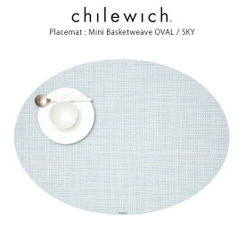 チルウィッチ ランチョンマット chilewich ミニバスケットウィーブ ( オーバル )/ スカイ ( Mini Basketweave Oval / Sky ) 【 正規販売店 】.