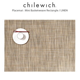 チルウィッチ ランチョンマット chilewich ミニバスケットウィーブ ( 長方形 )/ リネン ( Mini Basketweave Rectangle / Linen ) 【 正規販売店 】.