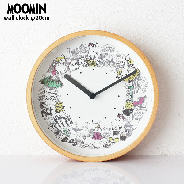 MOOMIN ( ムーミン )  木枠 ウォール ＆ スタンド クロック 壁掛け時計  「 リースカラー 」 φ200mm  Moomin Timepieces ( ムーミンタイムピーシーズ )  【 正規販売店 】【 メール便不可 】