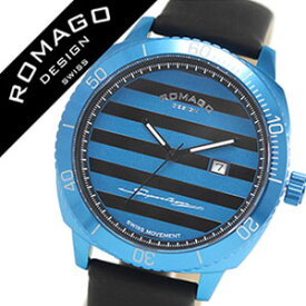 【訳あり】ロマゴ 腕時計 ROMAGO 時計 ロマゴ デザイン Superleggera RM049 series 腕時計 スーパーレジェーラシリーズ メンズ ブルー ストライプ RM049-0371ST-BU