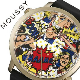 マウジー 時計 MOUSSY 時計 マウジー 腕時計 MOUSSY 腕時計 ビッグ ケース MOUSSY Big Case メンズ レディース ユニセックス 男女兼用 マルチ WM0051QC アナログ 革ベルト ブラック ゴールド 人気 プレゼント ギフト