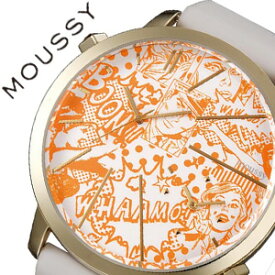 マウジー 時計 MOUSSY 腕時計 ビッグ ケース Big Case メンズ レディース ユニセックス 男女兼用 オレンジ ホワイト WM0061QC アナログ 大きめ 革ベルト アメコミ シャンパン ゴールド 人気 プレゼント ギフト ビッグフェイス ビックフェイス
