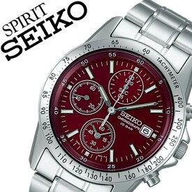 【7年保証対象】セイコー腕時計 SEIKO時計 SEIKO 腕時計 セイコー 時計 スピリット SPIRIT メンズ レッド SBTQ045 メタル ベルト 正規品 クロノグラフ 限定 防水 シルバー シンプル 送料無料