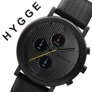 ヒュッゲ 腕時計 HYGGE 時計 ヒュッゲ 時計 HYGGE 腕時計 2204 メンズ レディース ブラック HGE020003 正規品 人気 ブランド 防水 革 レザー ペアウォッチ ユニセックス デザイナーズウォッチ ファッ