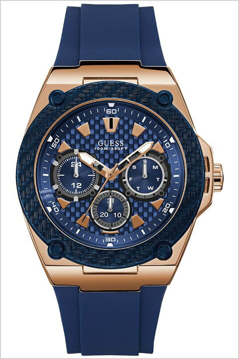 楽天市場 ゲス 腕時計 Guess 時計 ゲス 時計 Guess 腕時計 レガシー Legacy メンズ ブルー W1049g2 正規品 人気 ブランド ペア 防水 ファッション ブルー ローズゴールド シリコン カレンダー デイデイト ペアウォッチ プレゼント ギフト 送料無料 腕時計 ギフトのパピヨン