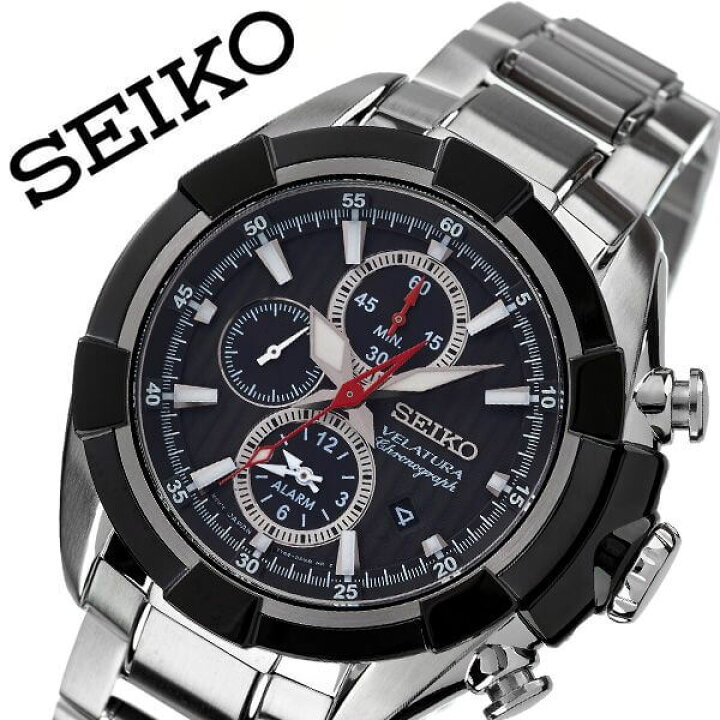 楽天市場】セイコー 腕時計 SEIKO 時計 セイコー時計 SEIKO腕時計 ベラチュラ VELATURA メンズ ブラック SNAF39P1 人気  ブランド 旦那 夫 彼氏 逆輸入 定番 おしゃれ ファッション フォーマル スーツ 営業 キネティック 自動充電 スポーツ 高機能 プレゼント ギフト  送料 ... SEIKO セイコー 腕時計 メンズ  海外モデル ベラチュラ クォーツ アラーム クロノグラフ  SNAF39P1