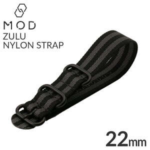 MOD ZULU NYLON STRAP Y[[ iC Xgbv 22mm  Y fB[X BT-NYL-22-BKGY-BK [ NATO ^Cv xg rv ig[xg v oh Xgbv vxg rvxg ւxg 