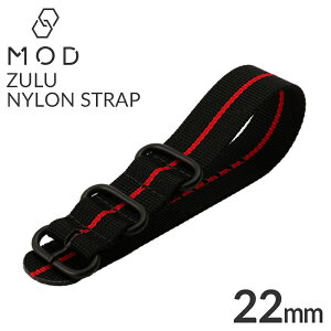 MOD ZULU NYLON STRAP Y[[ iC Xgbv 22mm  Y fB[X BT-NYL-22-BKRD-BK [ NATO ^Cv xg rv ig[xg v oh Xgbv vxg rvxg ւxg 