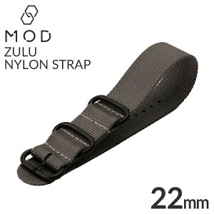 MOD ZULU NYLON STRAP ズールー ナイロン ストラップ 22mm 幅 メンズ レディース BT-NYL-22-GY-BK [ NATO タイプ ベルト 腕時計 ナトーベルト 時計 バンド ストラップ 時計ベルト 腕時計ベルト 替えベルト