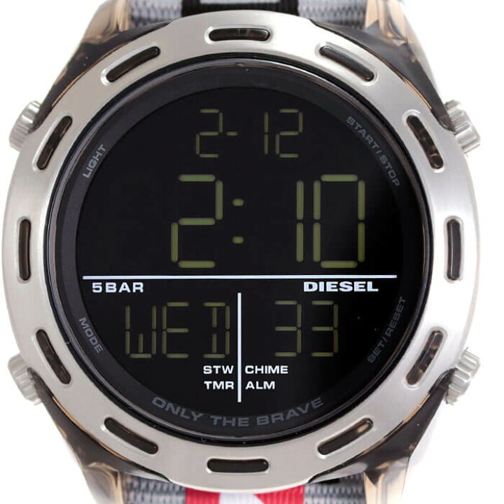 ディーゼル 腕時計 CRUSHER DIESEL DZ1914 クラッシャー シンプル デジタル ナイロン ブラック メンズ 並行輸入品 最大
