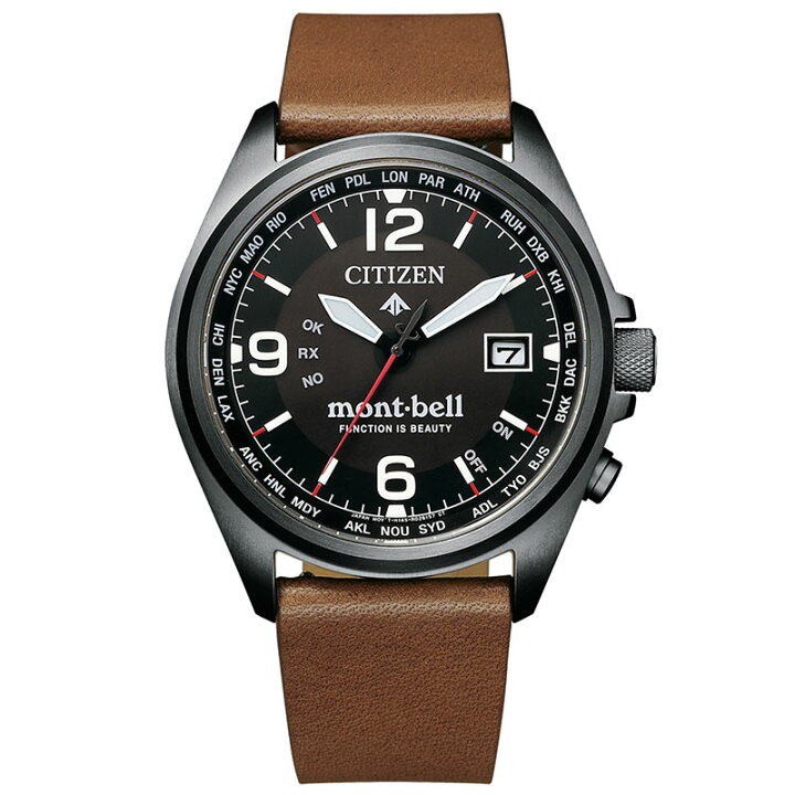 楽天市場 シチズン 腕時計 Citizen 時計 プロマスター モンベルコラボ Promaster Mont Bell Collaboration メンズ 男性 彼氏 夫 ブラック Cb0177 31e 人気 おしゃれ 電池交換不要 電波ソーラー 電波時計 ソーラー レザー 革ベルト 登山 アウトドア 黒 プレゼント