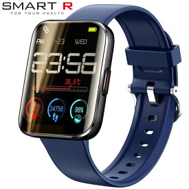 スマートR 腕時計 SMART R 時計 スクエア デザイン iphone対応 Android対応 座りすぎ注意 血中酸素測定機能 通知機能 心拍数計測 C05 ネイビー 充電式デジタル スマートウォッチ SR-501030 人気 おすすめ おしゃれ ブランド プレゼント ギフト