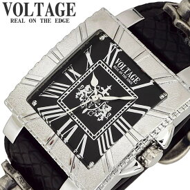 ヴォルテージ VOLTAGE 腕時計 ブレイブ 4 BRAVE 4 メンズ VO-008S4-02B 男性 ブラックxホワイト ブラック バイカー ロック 革ジャン コンチョ シルバー ハード 人気 おすすめ おしゃれ ブランド プレゼント ギフト