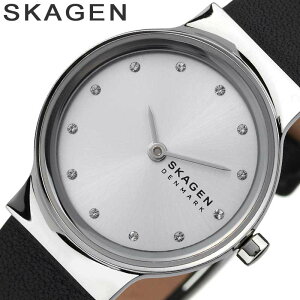 スカーゲン 腕時計 SKAGEN 時計 フレイヤ リール レディース ブラック 女性 仕事 ビジネス オフィス スーツ 誕生日 記念日 贈り物 就活 就職祝い 入学祝い 卒業祝い シンプル 薄型 軽い レザー
