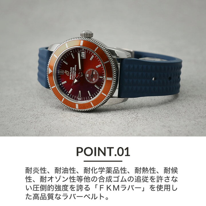 楽天市場】【ブライトリング BREITLING 対応 ベルト】MOD FKM VINTAGE 