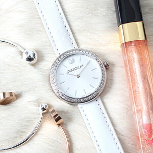 スワロフスキー腕時計Swarovski時計デイタイムDAYTIMEレディース女性向け彼女妻嫁母親母義母白ホワイトシルバー人気かわいいおしゃれお洒落流行高級ラグジュアリーブランドクリスタルスワロスイスシンプルラウンドギフトプレゼント送料無料