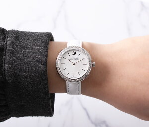 スワロフスキー腕時計Swarovski時計デイタイムDAYTIMEレディース女性向け彼女妻嫁母親母義母白ホワイトシルバー人気かわいいおしゃれお洒落流行高級ラグジュアリーブランドクリスタルスワロスイスシンプルラウンドギフトプレゼント送料無料