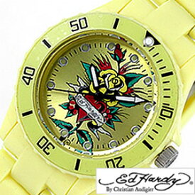 エドハーディー腕時計 EdHardy時計 Ed Hardy 腕時計 エド ハーディー 時計 ビップ シリーズ VIP メンズ レディース 男女兼用時計EDHARDY-VP2-YL 送料無料 プレゼント ギフト お祝い