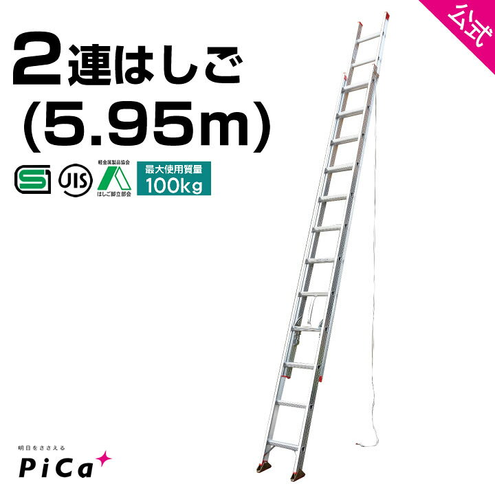 楽天市場】はしご 梯子 2連 はしご 6m 6M （5.95m） アルミ 梯子 2EX  