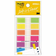 3M　ポスト・イット　ジョーブ　透明見出し　44×10mm　パステルカラー6色　683NEH　1パック（6冊）
