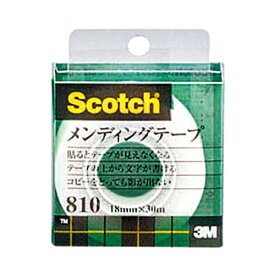 3M　スコッチ　メンディングテープ　810　小巻　18mm×30m　クリアケース入　810−1−18C　1巻