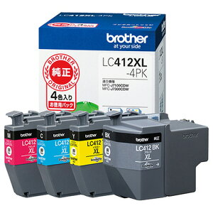 �u���U�[�@�C���N�J�[�g���b�W�@4�F�p�b�N�@��e�ʁ@LC412XL�|4PK�@1���i4�F�e�F1�j �y���������z