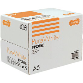 TANOSEE　PPC用紙　Pure　White　A5　フタ無し箱　1箱（5000枚：500枚×10冊）